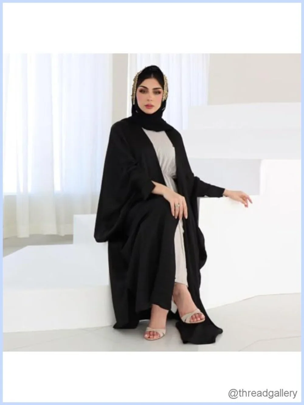 Elegant Chiffon Hijab with Lace Beads Muslim Headscarf for Women